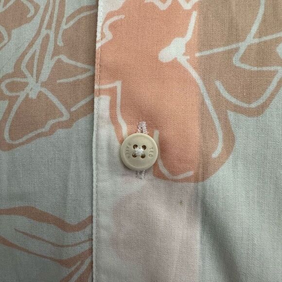 Ted Baker London Tello Peach Floral Button-Up Shirt Long Sleeve sz 4 Large - Picture 5 of 14
